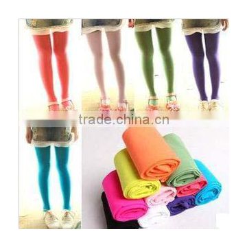 Hot Wholesale New Fashion Candy Color Cartoon Cute Ballet Dance Tights Plain Solid Color Thin Kids Girls Pantyhose