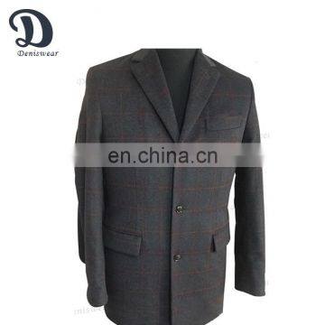 Men's check coat with curved cuff NEW STYLE