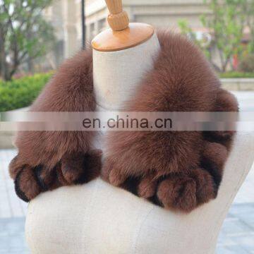 Wholesale new arrival fox fur collar with mink fur for lady garment decoration