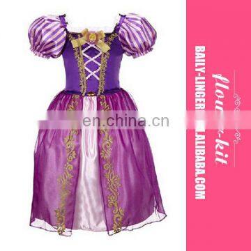 Children Purple Long Princess Party Dress Girls Hot Cosplay Costume For Kids