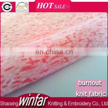 Winfar Textile Hot Sale CVC Polyester Cotton Jersey Knitted Burn Out Fabric