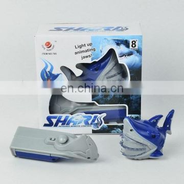 2 Channels RC shark fish toys with light,2CH infrared control shark fish animal toys for kids