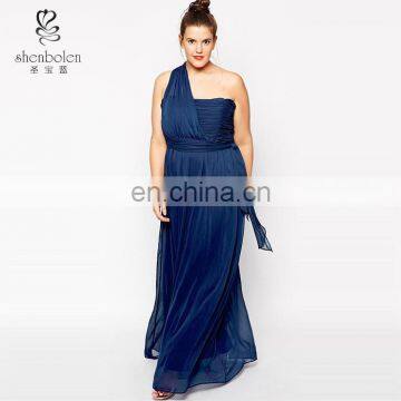 Wholesale Plus Size Long One Shoulder Maxi Evening Dress