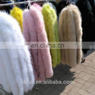 Factory wholesale raw color or dyed real fox fur trim strips for hood