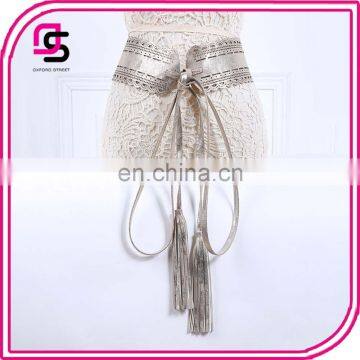 Yiwu factory wholesale hollow out corset belt with long tassel