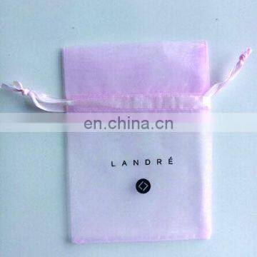 Light pink organza bag with black