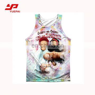 Custom mens sublimation gym Compression Vest printing sports tank top sports vest