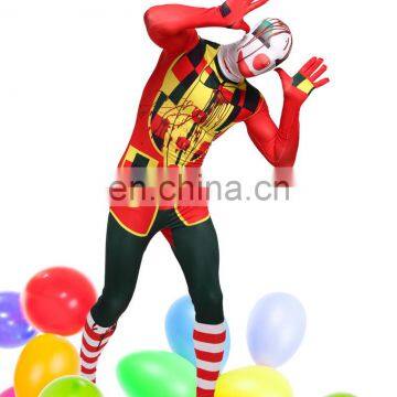 Harley Quinn Halloween Lycra Joker Jester Clown Zentai Full Suit Costume Fetish photo-5