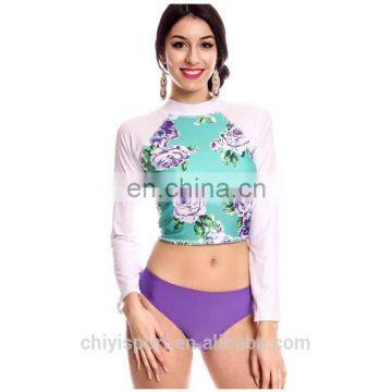 Hot Sale Spandex Polyester Lycra Rash Guard Women Rashguard Top