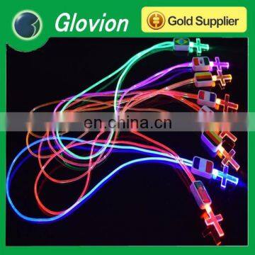 Hot sale custom lanyards LED Glowing Lanyards Promotional light up lanyards