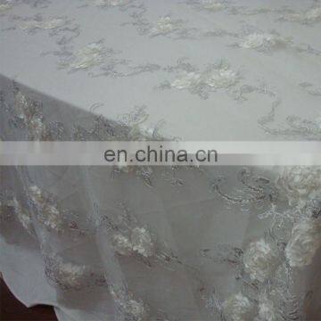 Chinese Ivory Lace Table Overlays Indian Embroidered Table Cloth photo-5