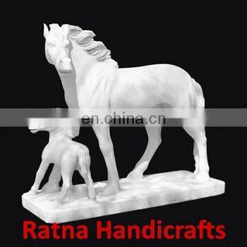 LiIFE SIZE Animal Figure in White Marble Statue D0022 - HORSE