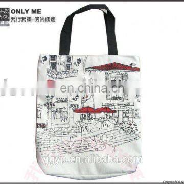 Big cotton canvas bag for girls carry