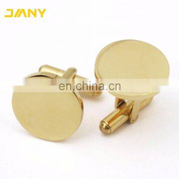 Custom Men's DIY Cufflinks Accessories Silver Gold Bronze Round Blank