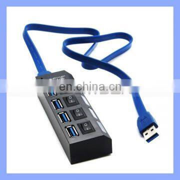 Portable USB Hub 5Gbps 4 Port Hub USB 3.0 Hub With On/Off Switch for Laptop PC