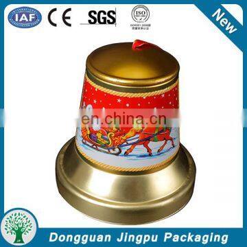 Bell shape Christmas decorating gift tin box