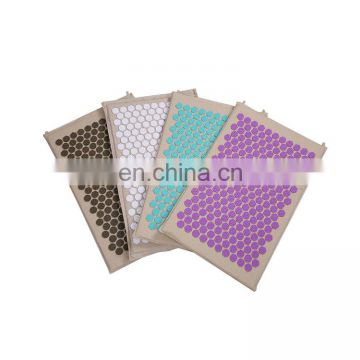 Eco friendly cotton fabric plastic spikes yoga acupressure mat