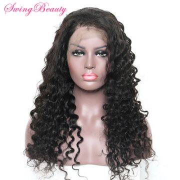 100% Natural Human Hair Wig Handmade Frontal Swiss Lace