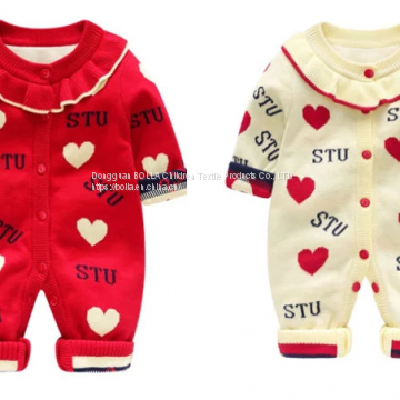 Factory Direct Sales Hot Newborn 100% Cotton Cute Printed Cherry Jumpsuit Boy Jumpsuit Newborn photo-2