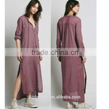 Fashion high low cotton maxi dress design for Muslim woman frock dress