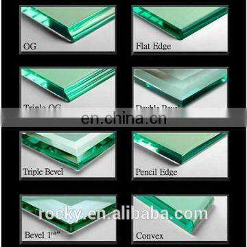 8mm clear toughened glass with polished edge