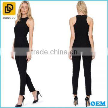 Sleeveless Style Zip On The Back Deign Fashion Slim Fitting Women Jumpsuit