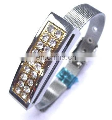 Metal bracelet usb flash drive 2gb 4gb 8gb wristband usb flash drive jewelry memory sticker