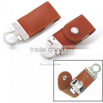 USB Flash Memory Stick Customized Logo Leather USB Drive Pen Drive Free Sample