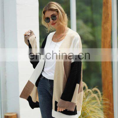 Women Patchwork Knitted Boho Holiday Slim Winter Female Cardigan Sweaters photo-5