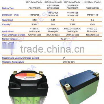 12V 4.6AH Motorcycle LiFePo4 Battery Pack A123 Cells 4S2P 26650 14.6v 13.2v 12v Motorcycle Battery Quality Choice photo-5