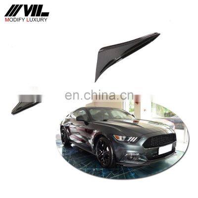 Carbon Fiber Front Canards Bumper Fins for Ford Mustang GT Shelby GT350R Coupe 2-Door 2015-2017