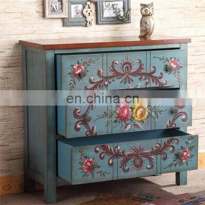 Living Room Storage Retro Lockers Chest of Drawers Wooden Storage Cabinet Drawer