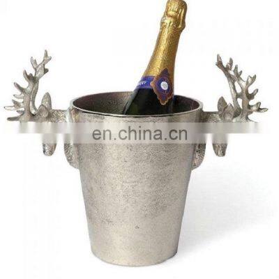wooden inside metal antique wine bucket