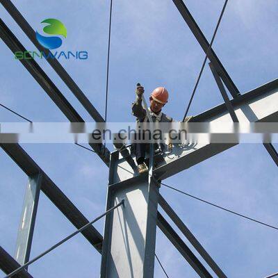 prefabricated wide span office building material steel structure with wall and roof sheet