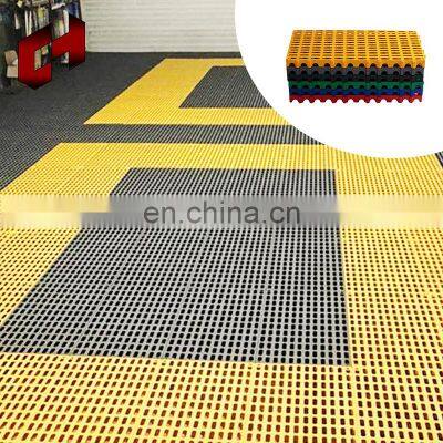 Amazon Polymer Interlocking Industrial Checkered Slab Exhibition Security Grill Plastic Garage Flooring For Basketball Mats