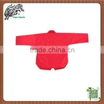 High Quality Ribbed Material V Neck Red Taekwondo Uniform photo-3