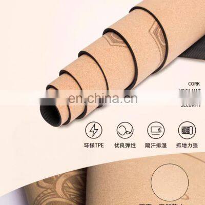 Fitness Natural Rubber Cork Yoga Mat PVC Yoga photo-2