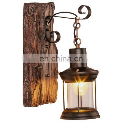 Indoor Industrial Wood Industrial Wall Light Bedside Creative For Home Restaurant Bar Decorative Wall Lamp