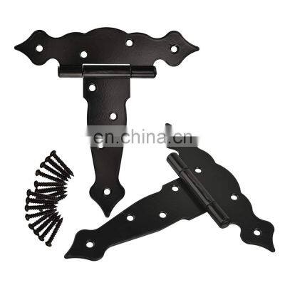 Black with Screws Strap Shed Barn Door Hinges Heavy Duty Gate Hinges for Wooden Fences Decorative Classic Hinges