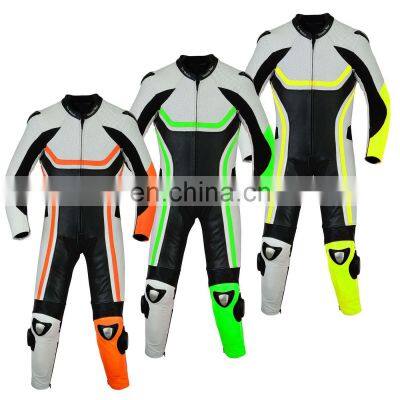 Custom Made Motorbike Leather Suit Men ODM Motorcycle Riding protection Cowhide Real Leather Racing Suit