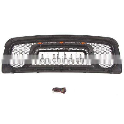 2009 2013 custom 3 pieces led lights honeycomb black front grille fit for dodge ram 1500