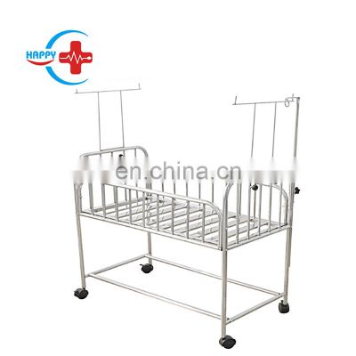 HC-M025 Medical Movable Stainless Steel Crib Baby Cot Bed Hospital Home Use Children Infant Cart Bed