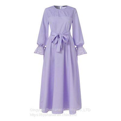 BS-FC503 Abaya Muslim Jilbab Dress Women Stitching Maxi Kaftan Arab Lace Islamic Dress Women's Sundresses With Sleeves photo-4