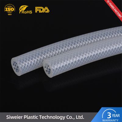 High Transparent Silicone Braided Tube Odorless Clamped Silicone Hose Pipe