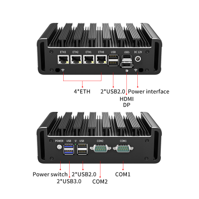 12th Gen 2.5G Soft Router Celeron J6412 Quad Core 4 Intel I226-V 2500M LAN 2xDDR4 NVMe 2xRS232 Firewall Mini PC PfSense OPNsense photo-4