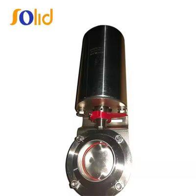 Stainless Steel Sanitary SS304/SS316 Butterfly Valve With Pneumatic Actuator