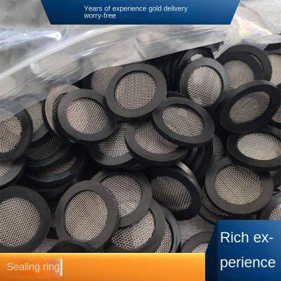 rubber-edged water meter filter screen with filter pad, 6-point, 1-inch, 304 filter mesh, 40-mesh filter screen gasket