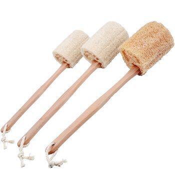 Natural Boar Bristle Brush New Soft&hard Loofah Bath Back Brush With Long Wooden Handle Body Massage Brush