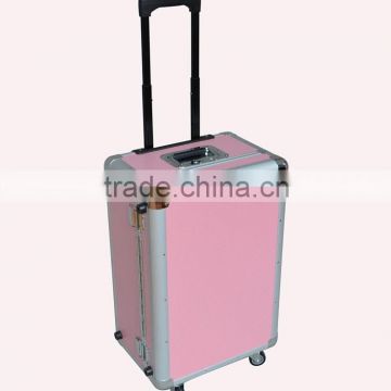 Aluminum Pink Trolley Suitcase Luggage