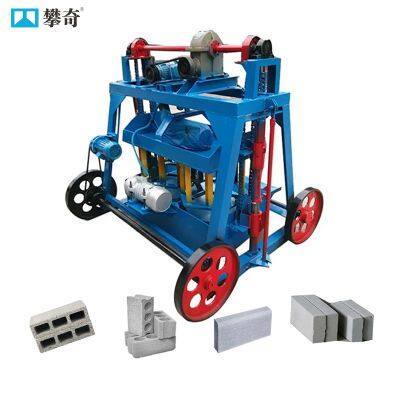 Manual Movable Concrete Block Machine Mobile Cement Brick Maker Machine Brick Making Machinery Block Making Machine